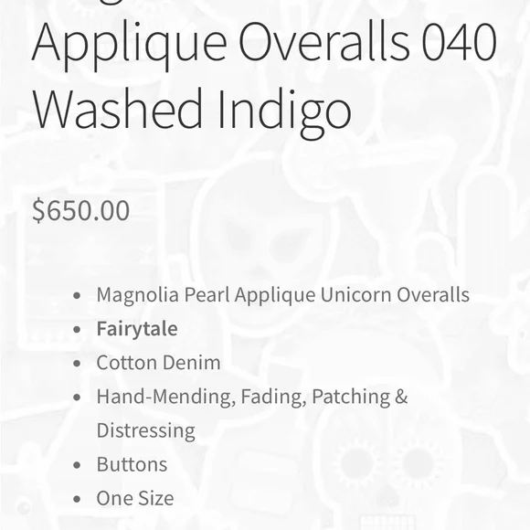 Magnolia Pearl Distressed Floral Denim Jumpsuit appliqué one size OSFM - Picture 10 of 11